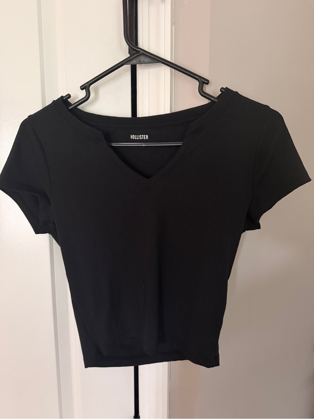 Hollister Ribbed Tee Black Medium